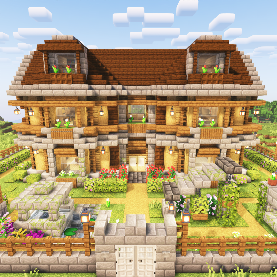 Decorated Wooden Oak House + Interior
