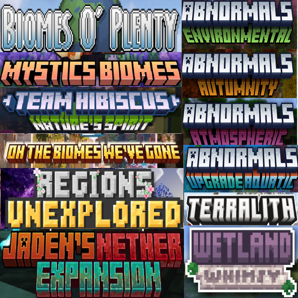 Biome Compatibility Patch (Biomes O Plenty/BiomesWe've Gone/Regions Unexplored/Nature's Spirit)