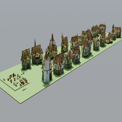 Villager - 20 medieval houses bundle